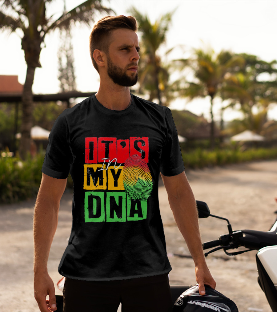 Juneteenth Black Queen It's In My DNA Fingerprint Red Yellow Green T-Shirt