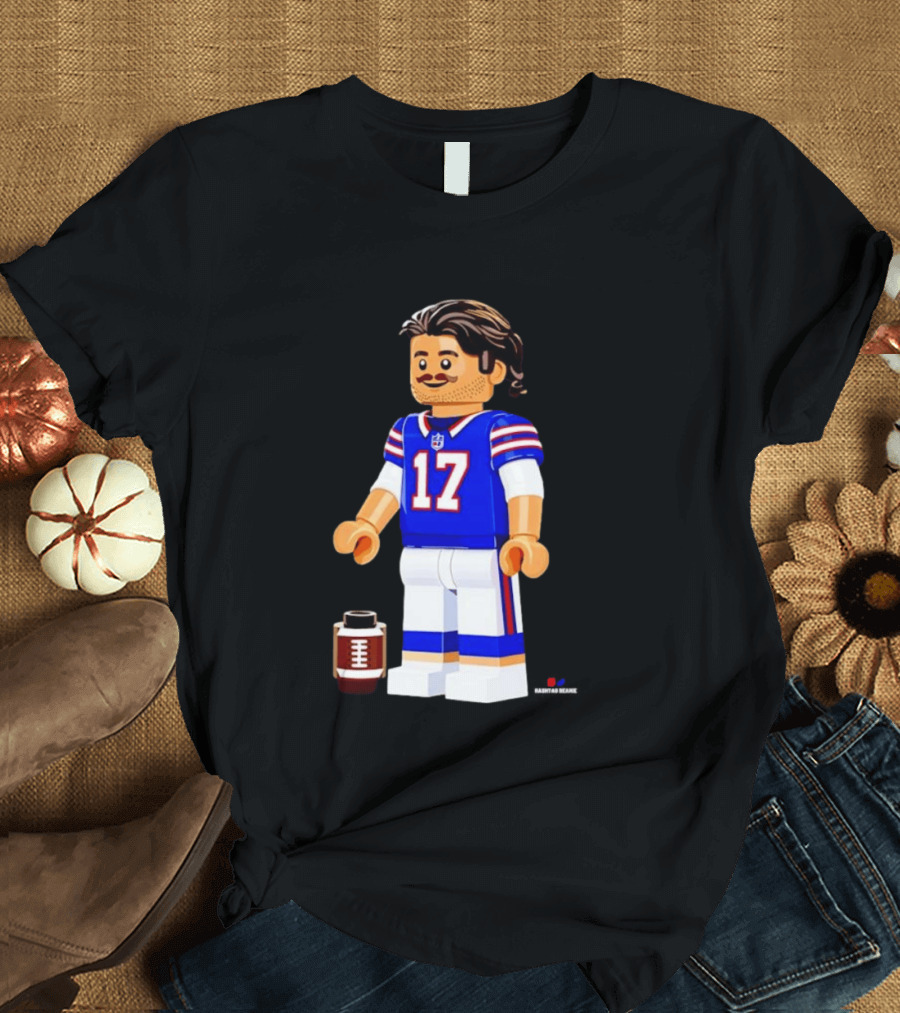 Lego Josh Allen Buffalo Bills 17 Quarterback Minifigure Football Fan Collectible T-Shirt
