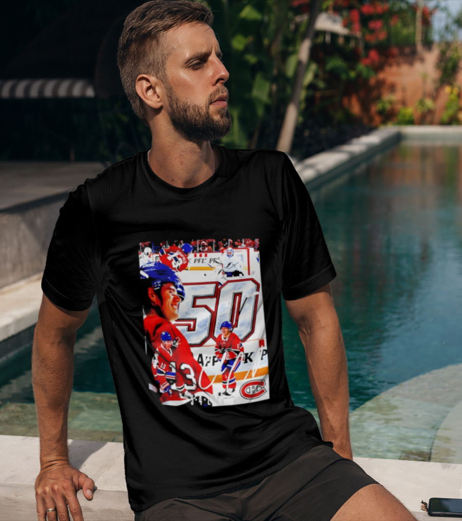 Montreal Canadiens Cole Caufield 50 Goals Celebration 2026 T-Shirt