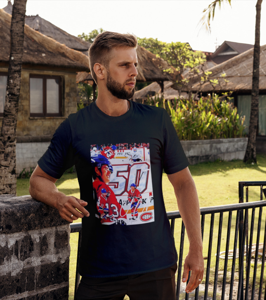 Montreal Canadiens Cole Caufield 50 Goals Celebration 2026 T-Shirt
