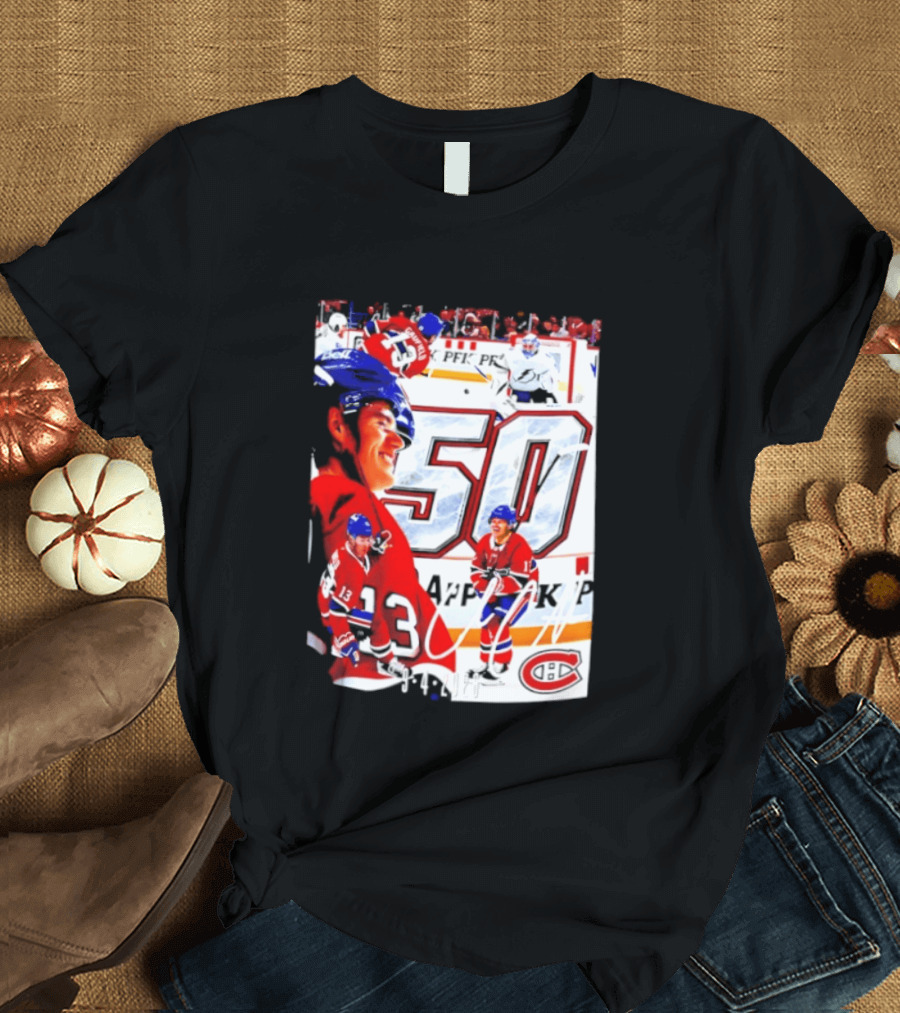 Montreal Canadiens Cole Caufield 50 Goals Celebration 2026 T-Shirt