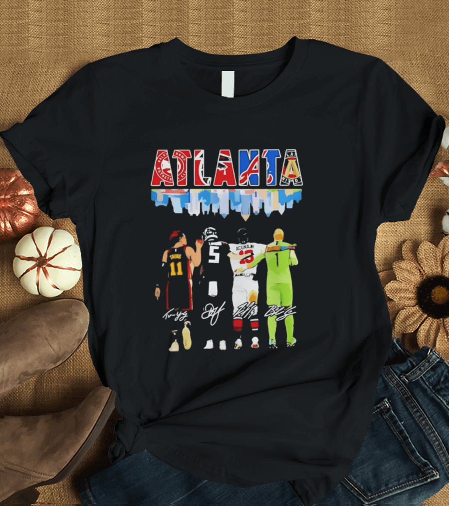 Atlanta Sports Trae Young Ronald Acuña Jr Hawks Falcons Braves United FC NBA MLB MLS T-Shirt
