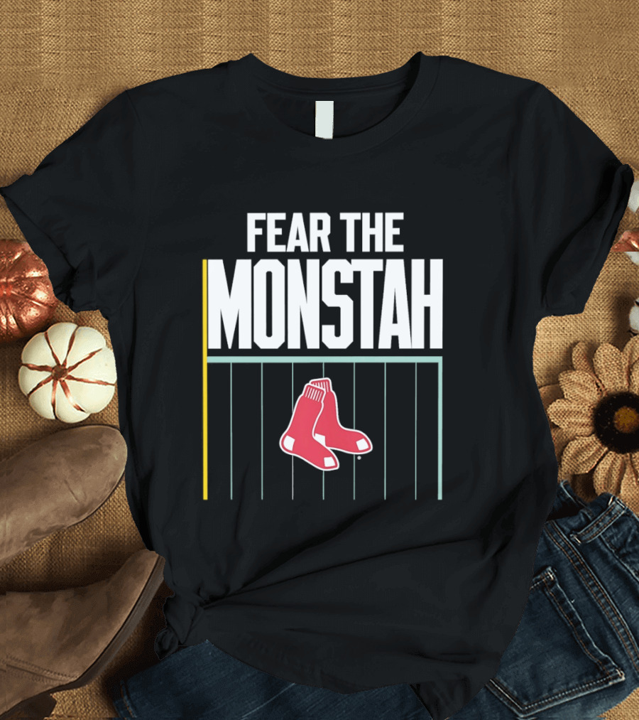 Boston Red Sox Fear The Monstah Major League Baseball Green Monster T-Shirt