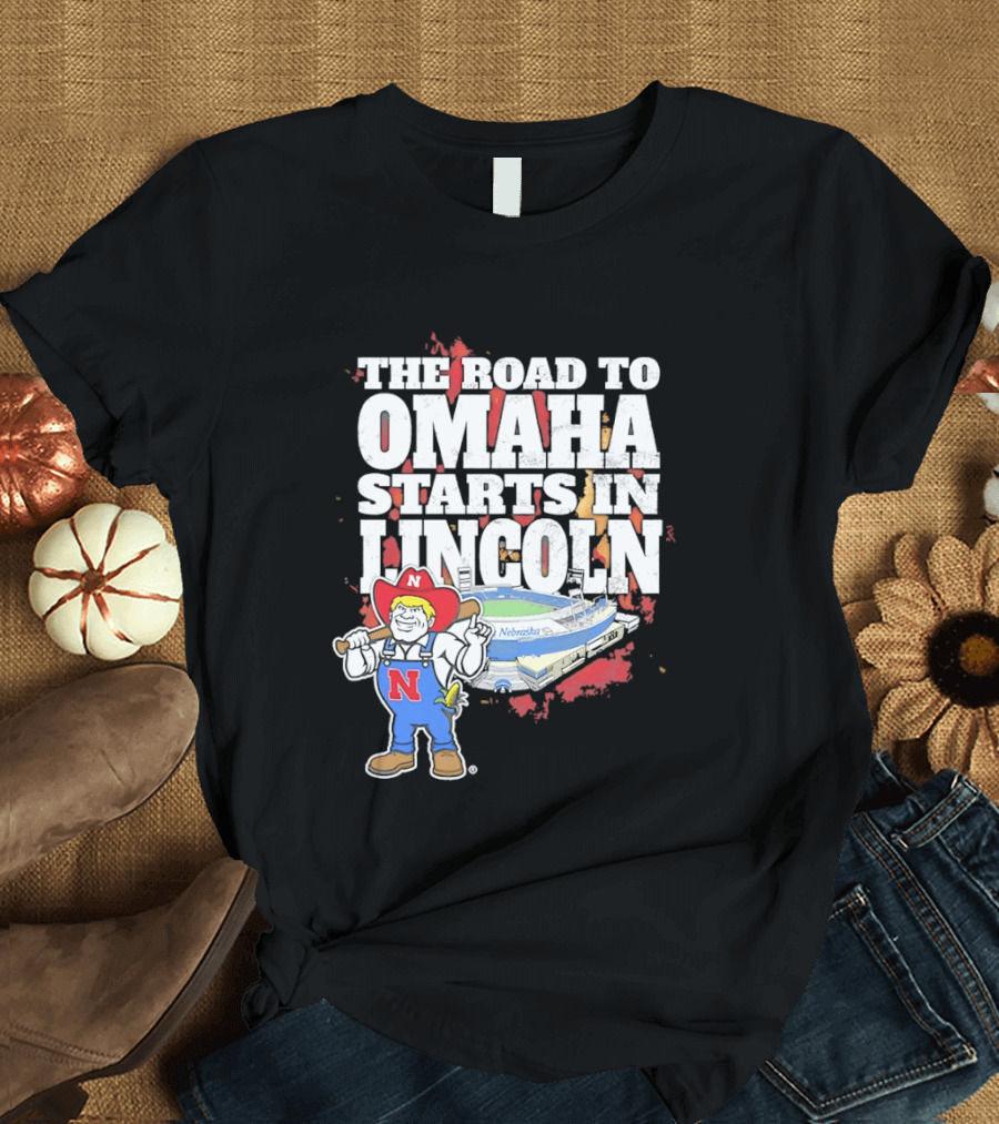 Herbie Husker Cornhuskers Road To Omaha Lincoln Nebraska Stadium T-Shirt