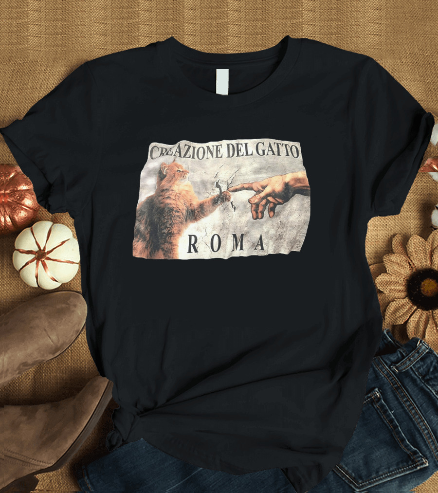 Creazione Del Gatto Cat Artwork Roma T-Shirt