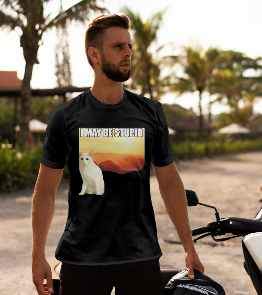 I May Be Stupid Cat With Sunrise T-Shirt
