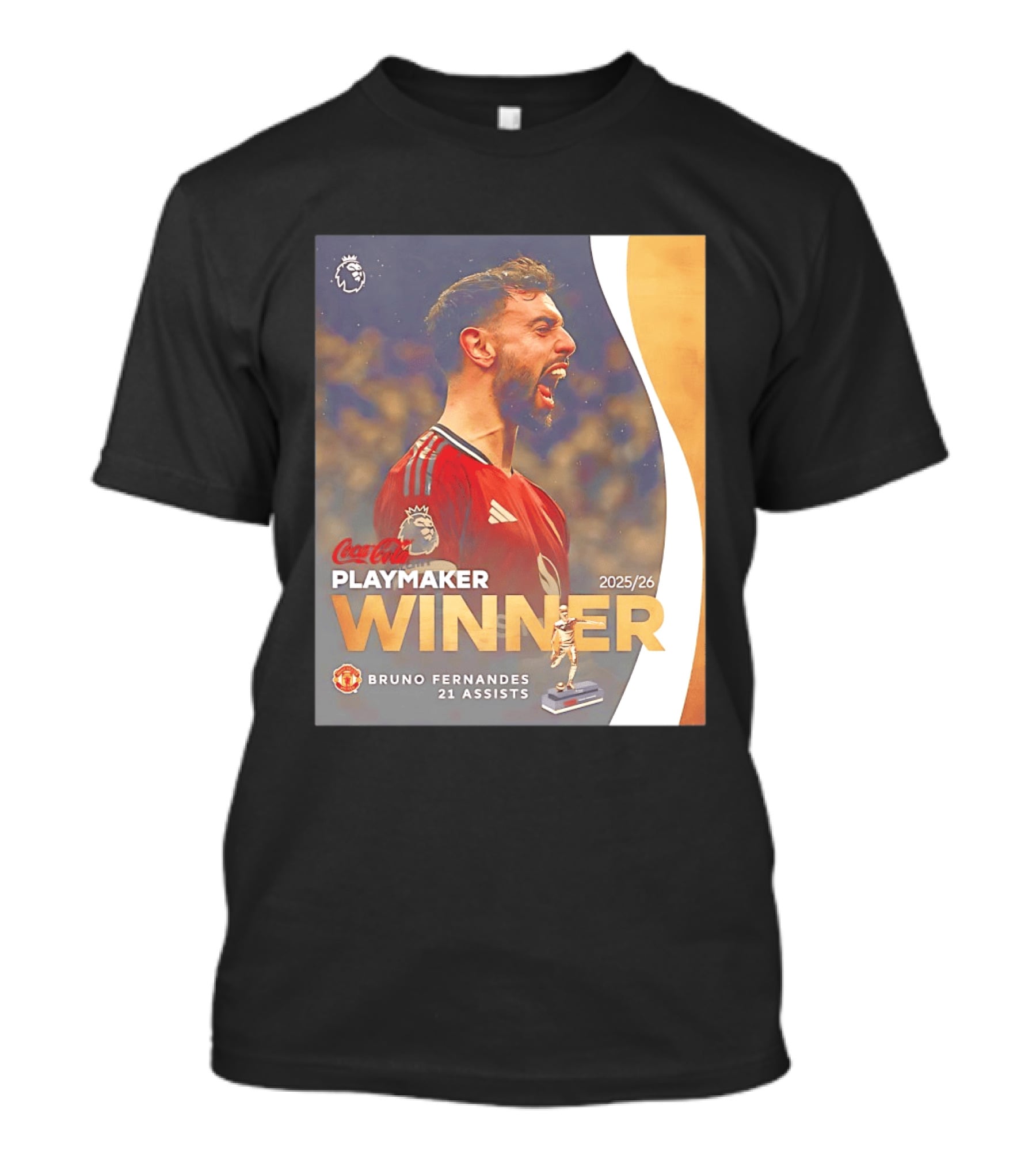 Coca Cola Playmaker Winner Bruno Fernandes Manchester United 2025/26 21 Assists T-Shirt