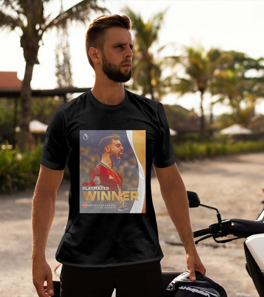 Coca Cola Playmaker Winner Bruno Fernandes Manchester United 2025/26 21 Assists T-Shirt