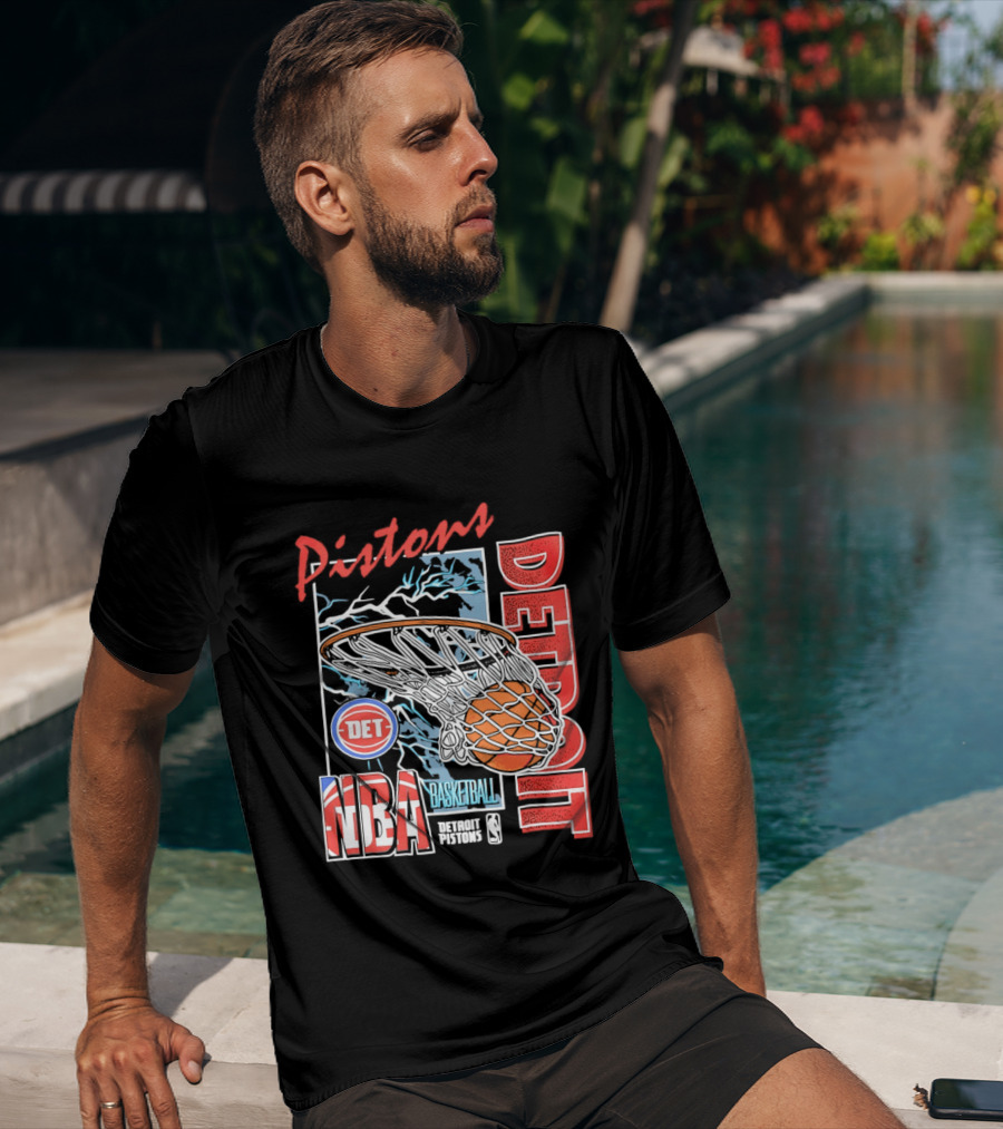 Pistons Detroit NBA Basketball DET Hoops 6 T-Shirt