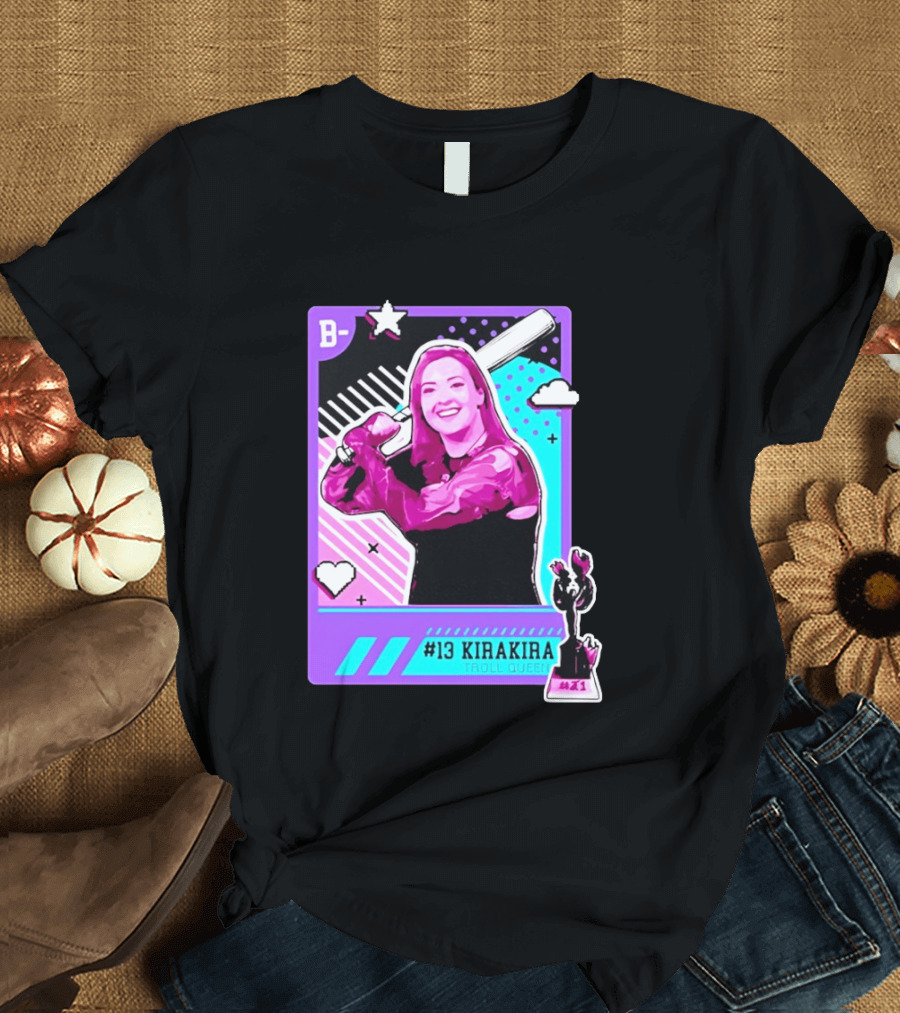 B Kirakira Troll Queen 13 X1 Star Baseball Player Card T-Shirt