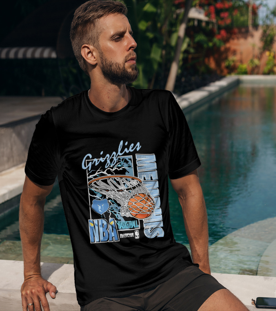 Grizzlies Memphis Basketball NBA Bear Logo And Hoop T-Shirt