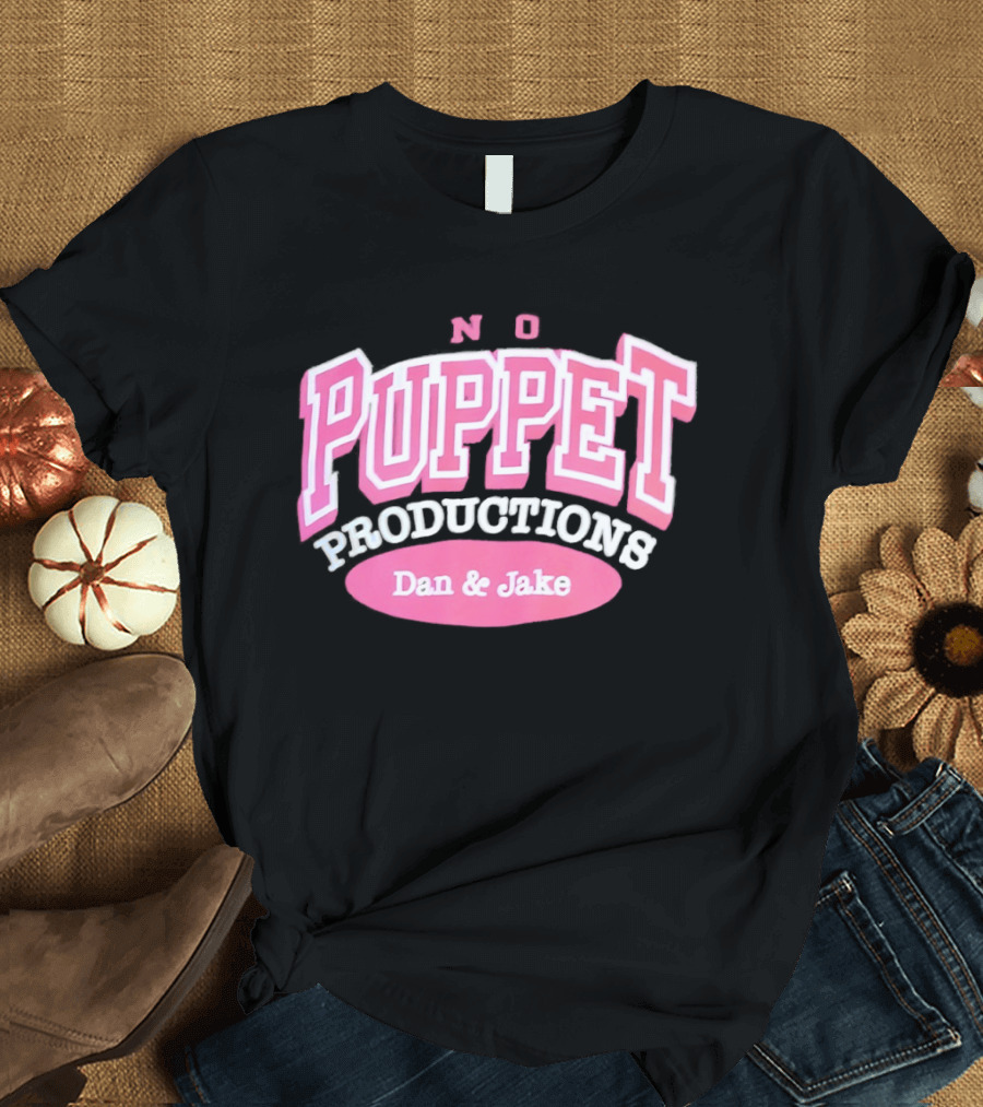 No Puppet Productions Dan & Jake Pink T-Shirt