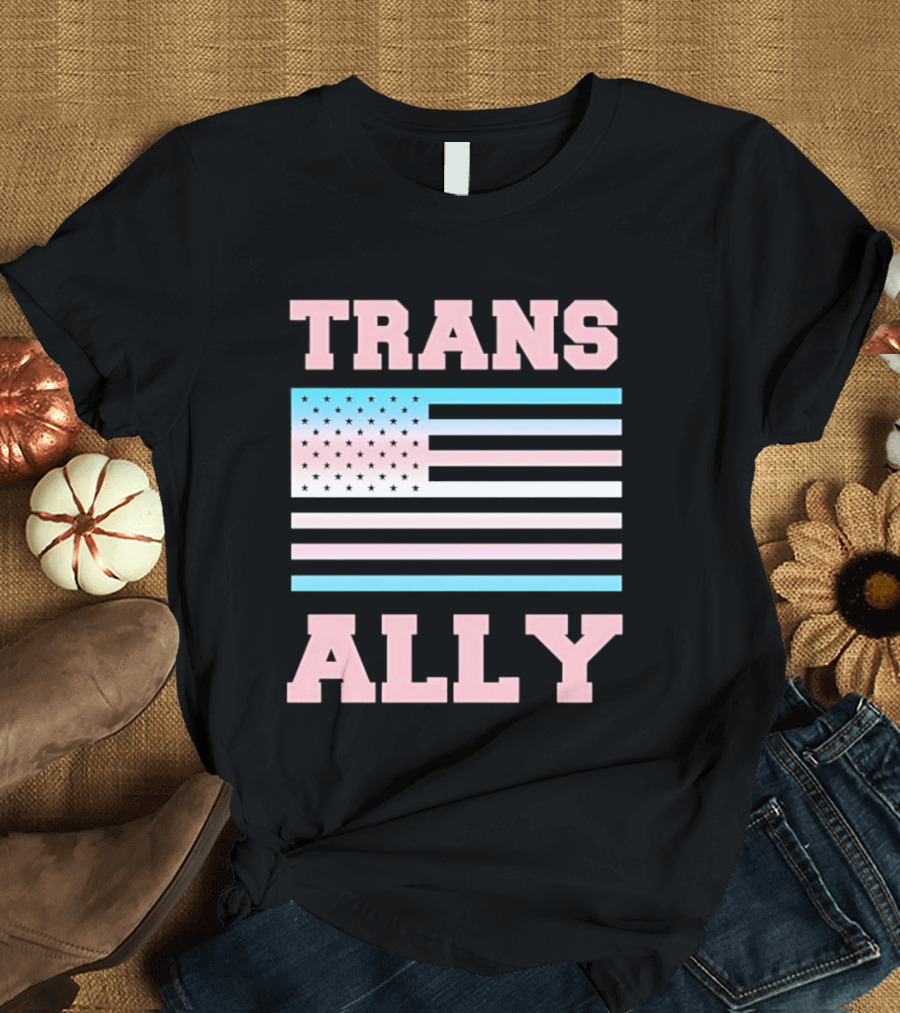Trans Ally Pride USA Flag T-Shirt
