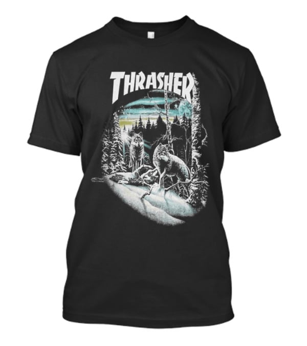 Thrasher 13 Wolves Forest Scene T-Shirt