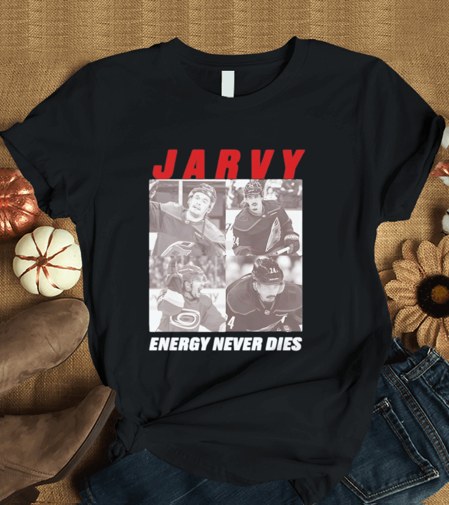 Seth Jarvis Jarvy Carolina Hurricanes Energy Never Dies T-Shirt
