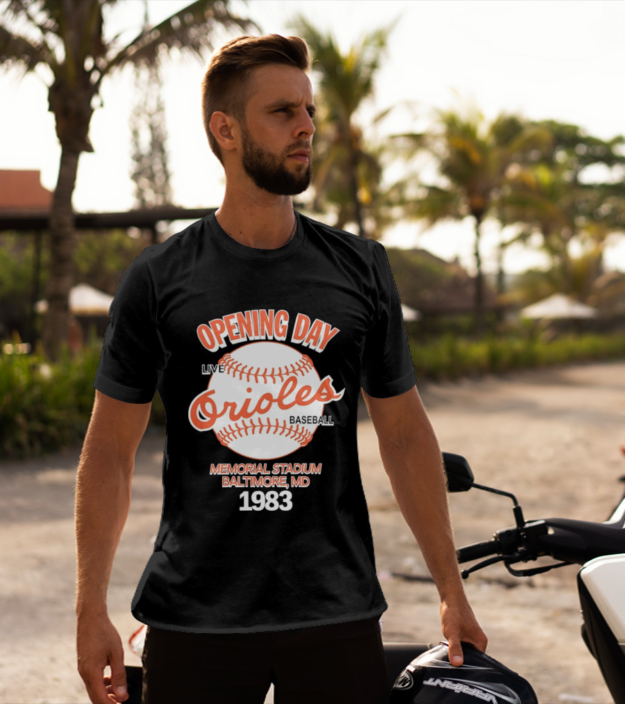 Opening Day Live Orioles Baseball Memorial Stadium Baltimore MD 1983 T-Shirt