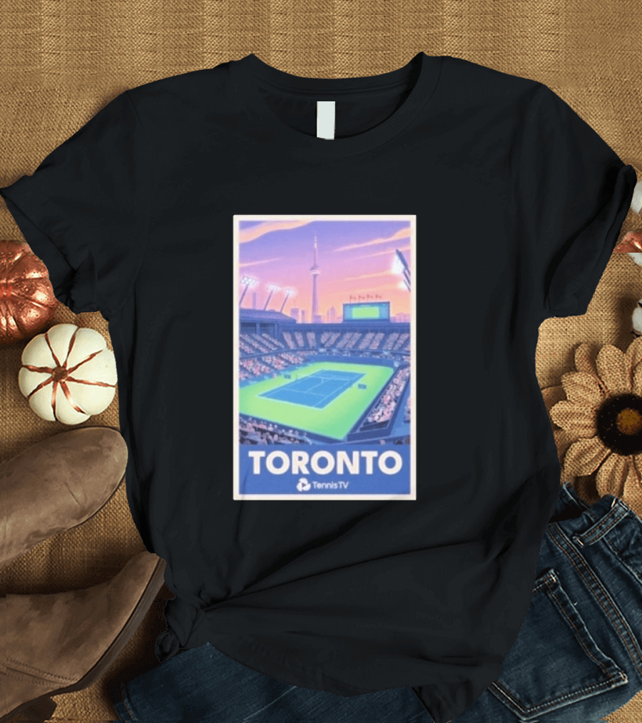 Toronto Tennis Stadium Illustration Tennis TV T-Shirt