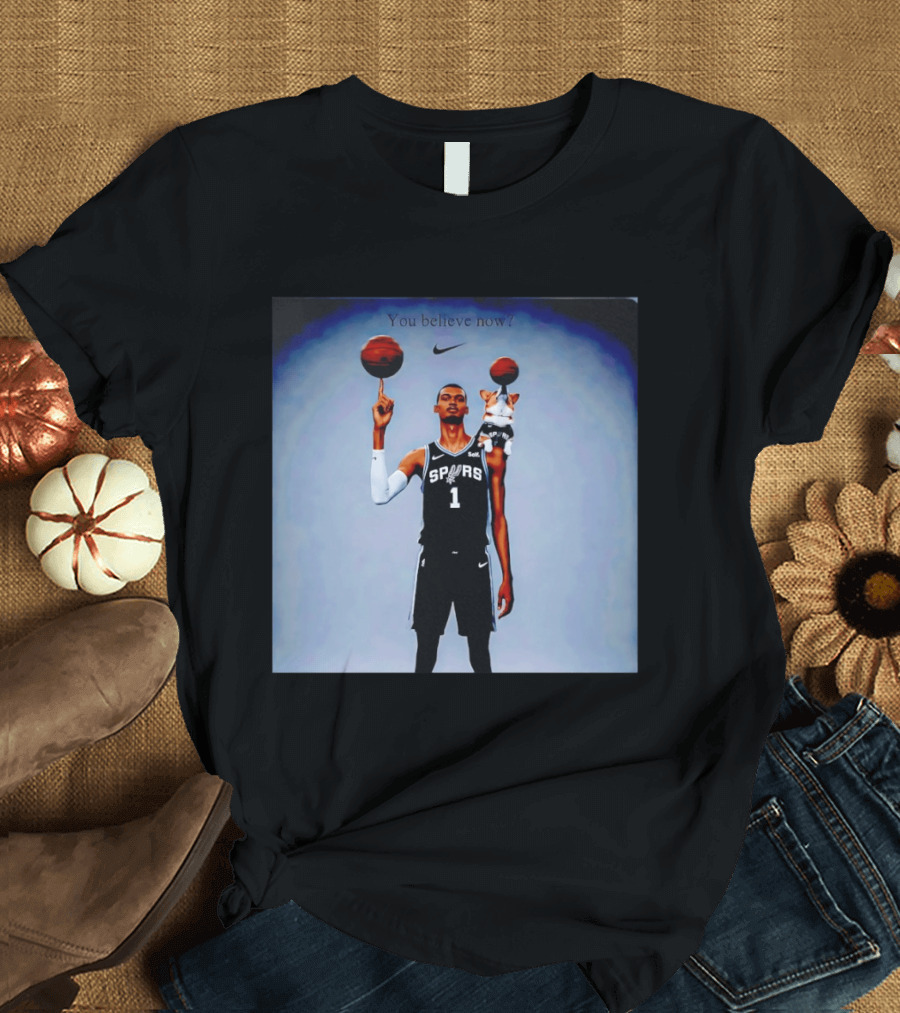 Victor Wembanyama NBA San Antonio Spurs Corgi You Believe Now T-Shirt