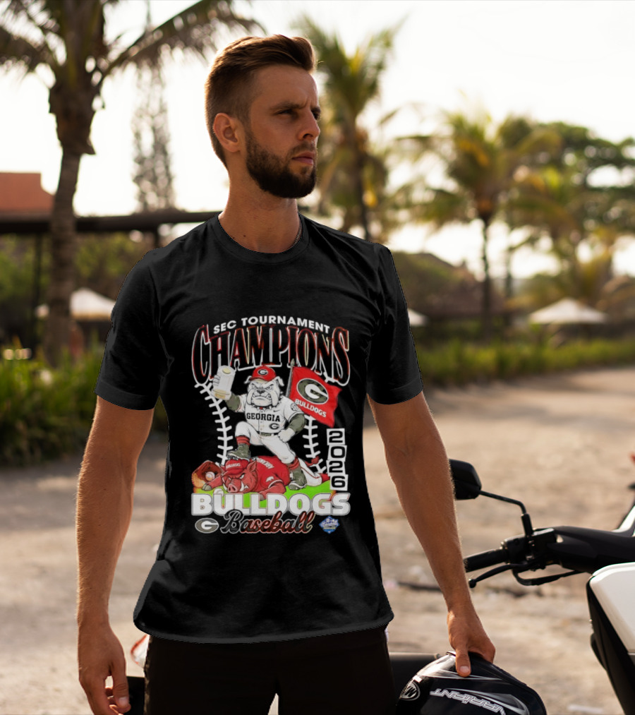 Georgia Bulldogs SEC Tournament Champions 2026 Baseball Victory T-Shirt