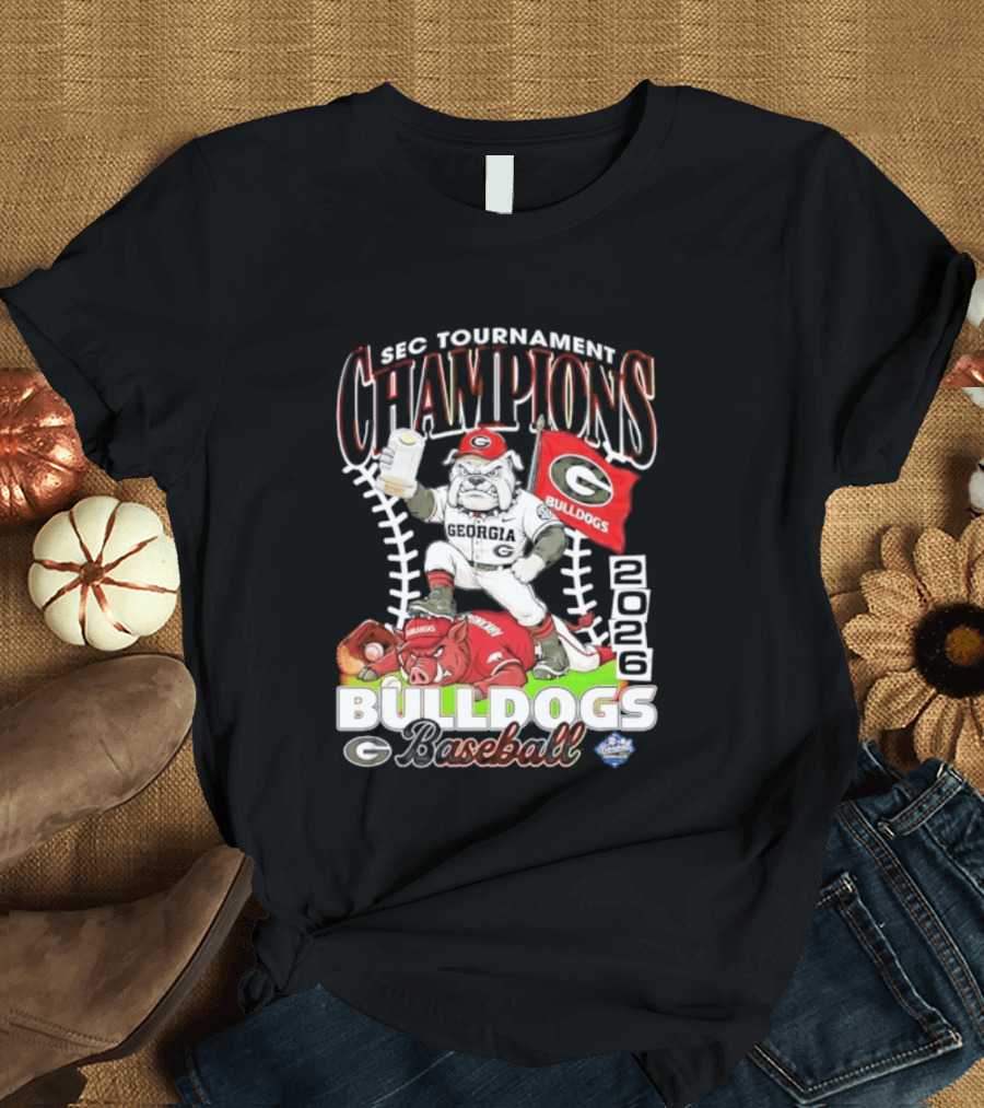 Georgia Bulldogs SEC Tournament Champions 2026 Baseball Victory T-Shirt