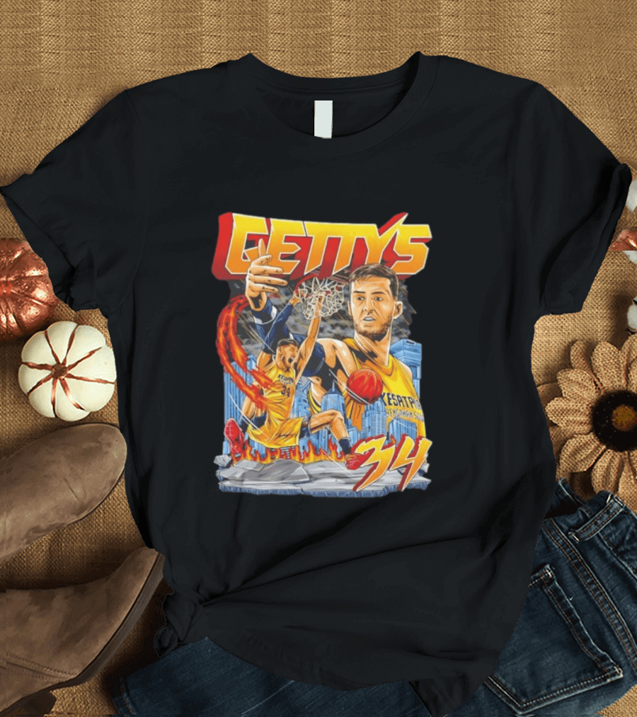 GETTYS 34 Kesatria Bengawan Solo Basketball Player Urban Slam Dunk Action T-Shirt