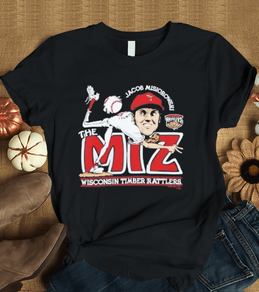 Jacob Misiorowski Wisconsin Timber Rattlers The Miz Caricature T-Shirt