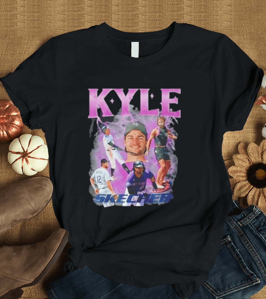 Kyle Skechers Baseball Player Collage T-Shirt