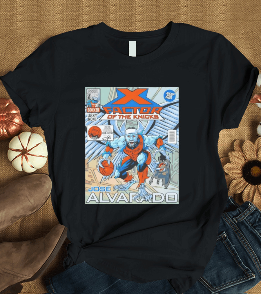 Knicks Jose Alvarado X Factor Comic Style New York Basketball Player T-Shirt