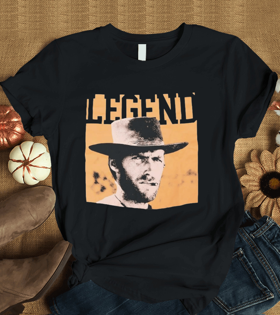 Legend Clint Eastwood Smoking Cigar Classic Western T-Shirt