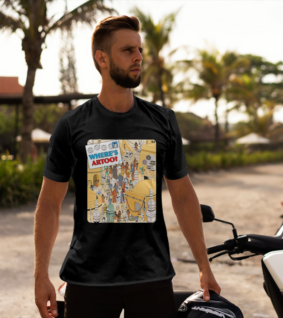 Where's Artoo Star Wars R2 D2 Tatooine Scene T-Shirt