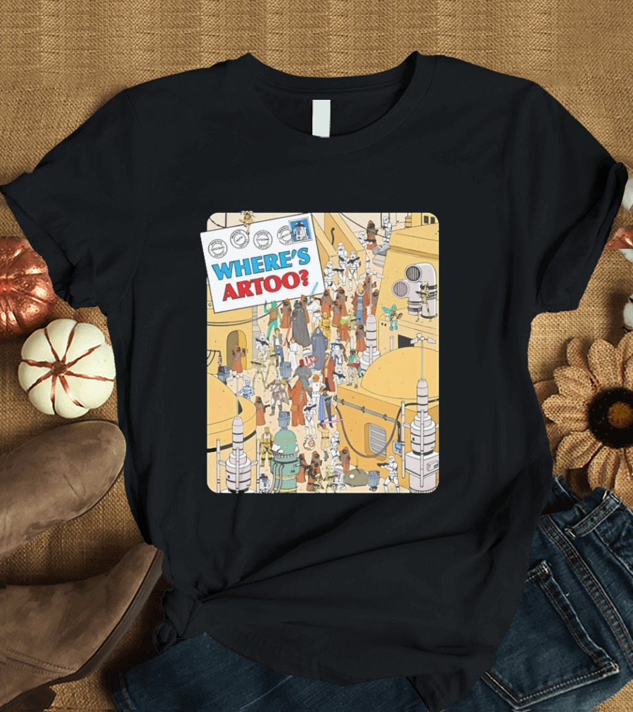 Where's Artoo Star Wars R2 D2 Tatooine Scene T-Shirt