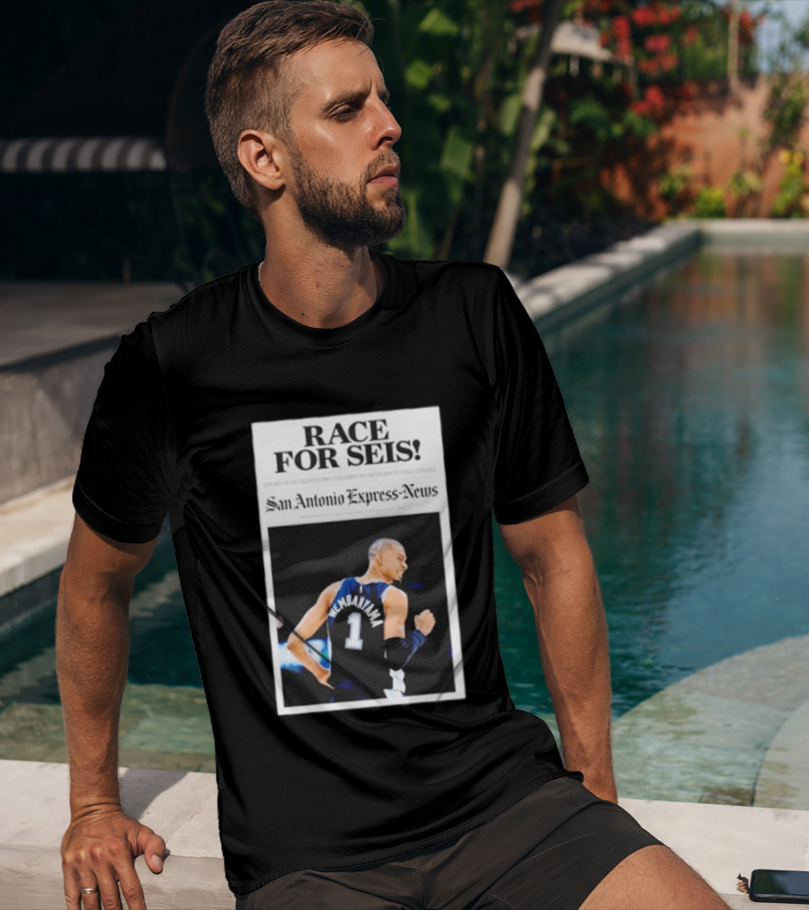 Race For Seis Victor Wembanyama Spurs NBA San Antonio Express News T-Shirt