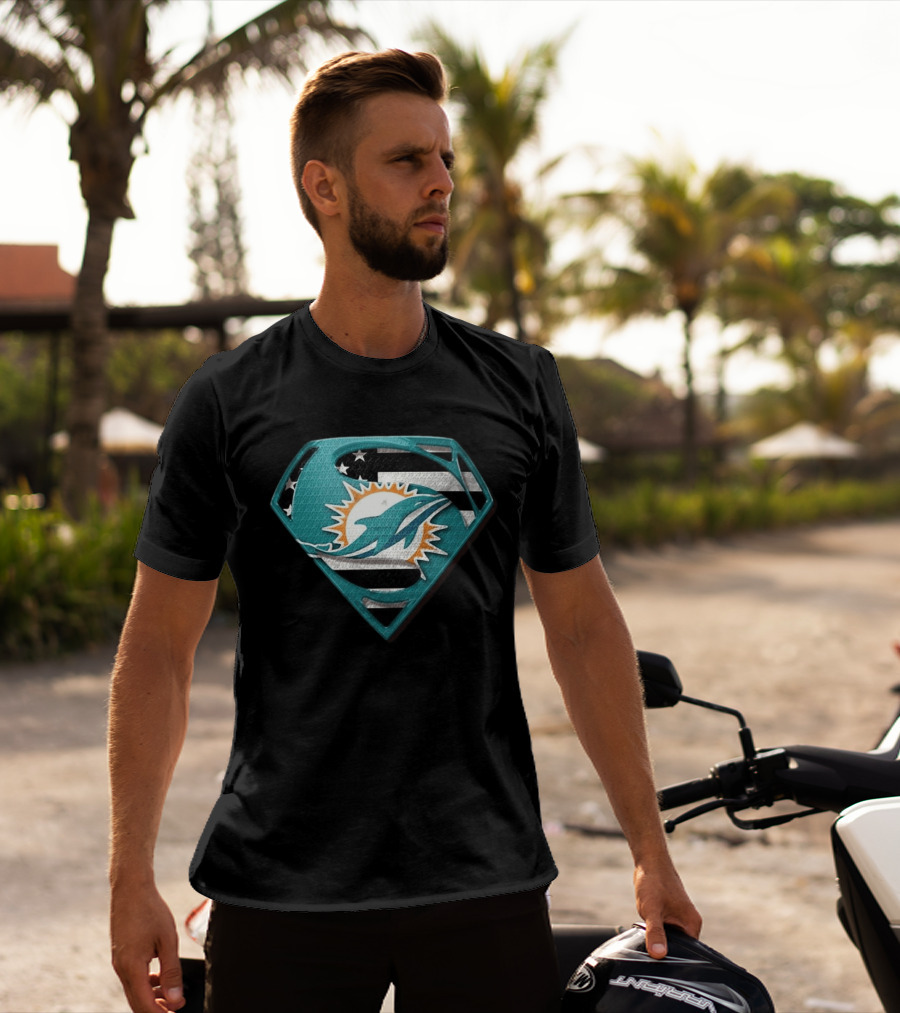 Miami Dolphins Superman Shield NFL Fan T-Shirt