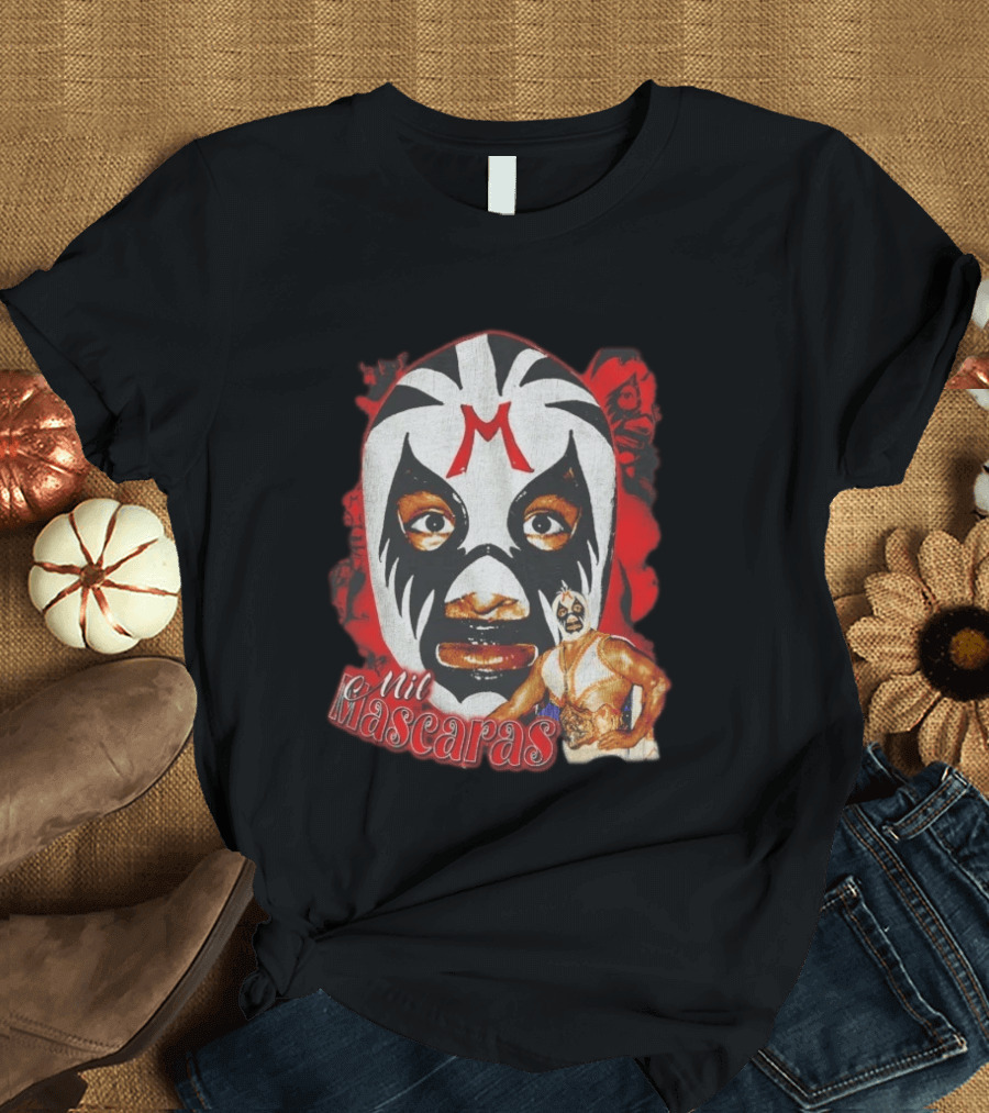 Mil Mascaras Lucha Libre Mask Iconic Mexican Wrestling Legend T-Shirt