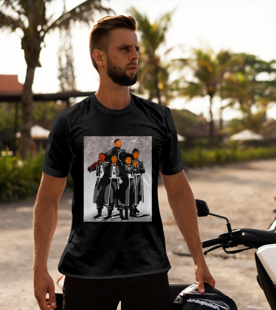 San Antonio Spurs Anime Player Characters 4 5 Basketball Team T-Shirt