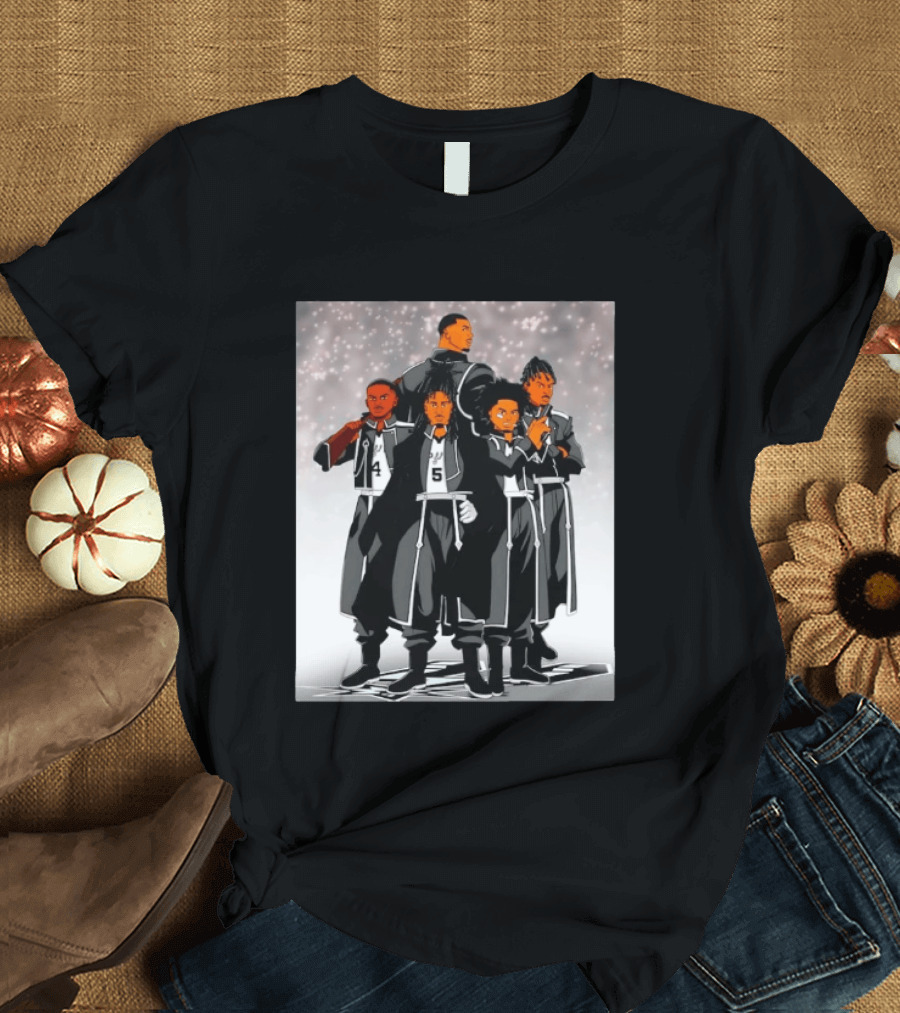 San Antonio Spurs Anime Player Characters 4 5 Basketball Team T-Shirt