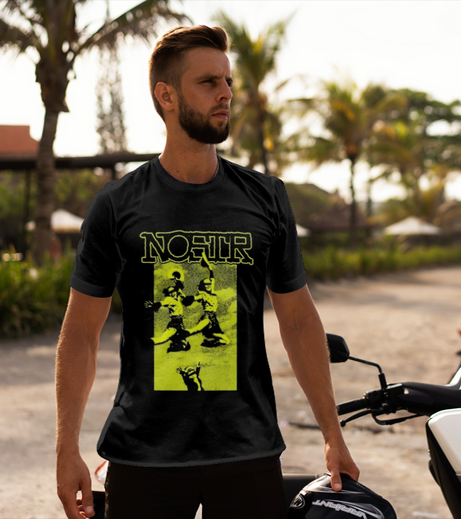 NOSTR Cheerleader Cartoon Character In Bold Font T-Shirt