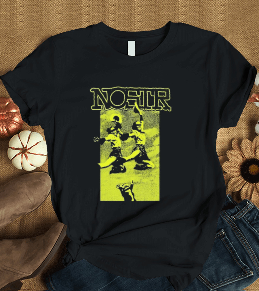 NOSTR Cheerleader Cartoon Character In Bold Font T-Shirt