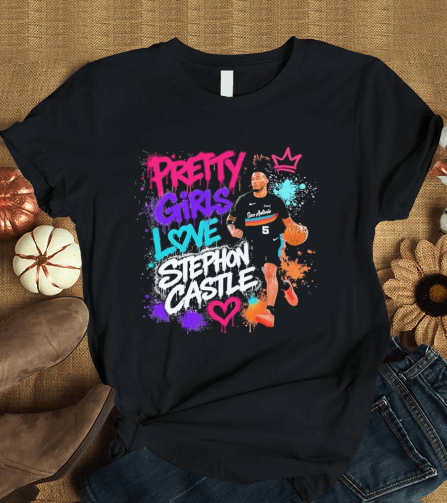 San Antonio Spurs Pretty Girls Love Stephon Castle Basketball T-Shirt