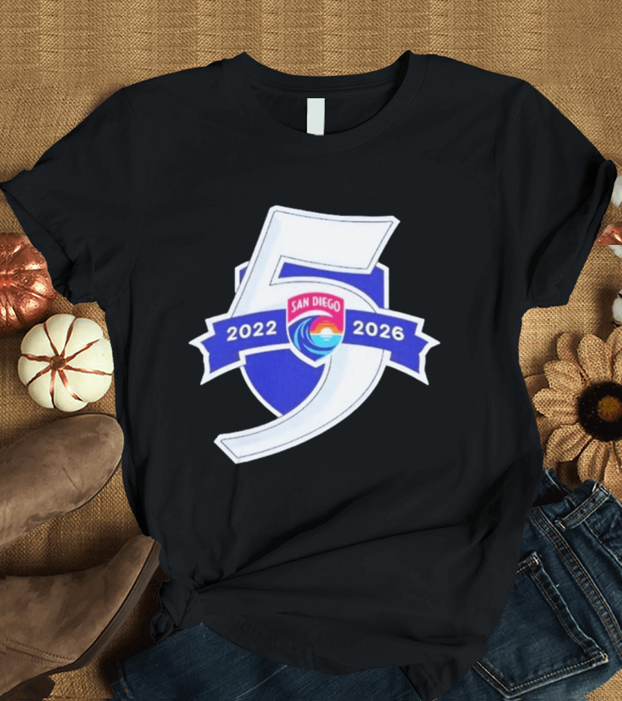 San Diego Wave FC 5 Year Anniversary 2022 2026 T-Shirt