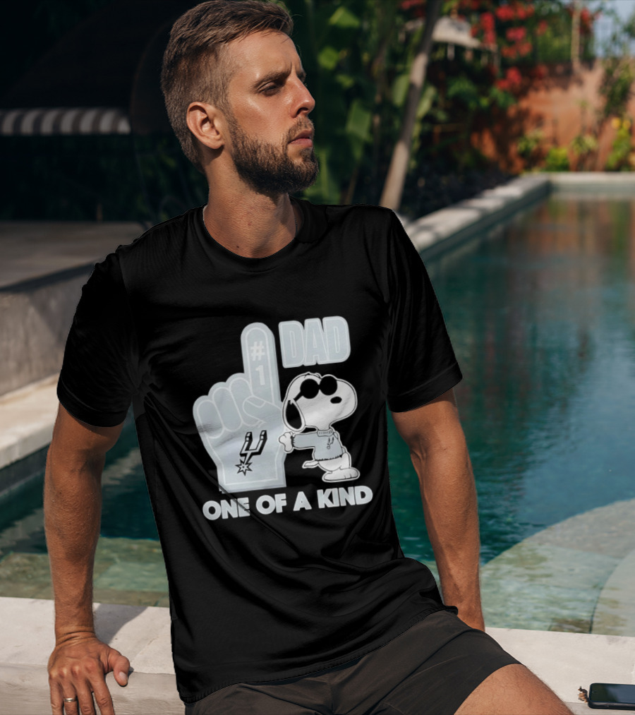 Snoopy Wearing Sunglasses With Spurs Foam Finger One Of A Kind Dad T-Shirt