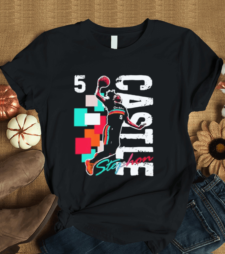 Stephon Castle Number 5 San Antonio Spurs Basketball T-Shirt