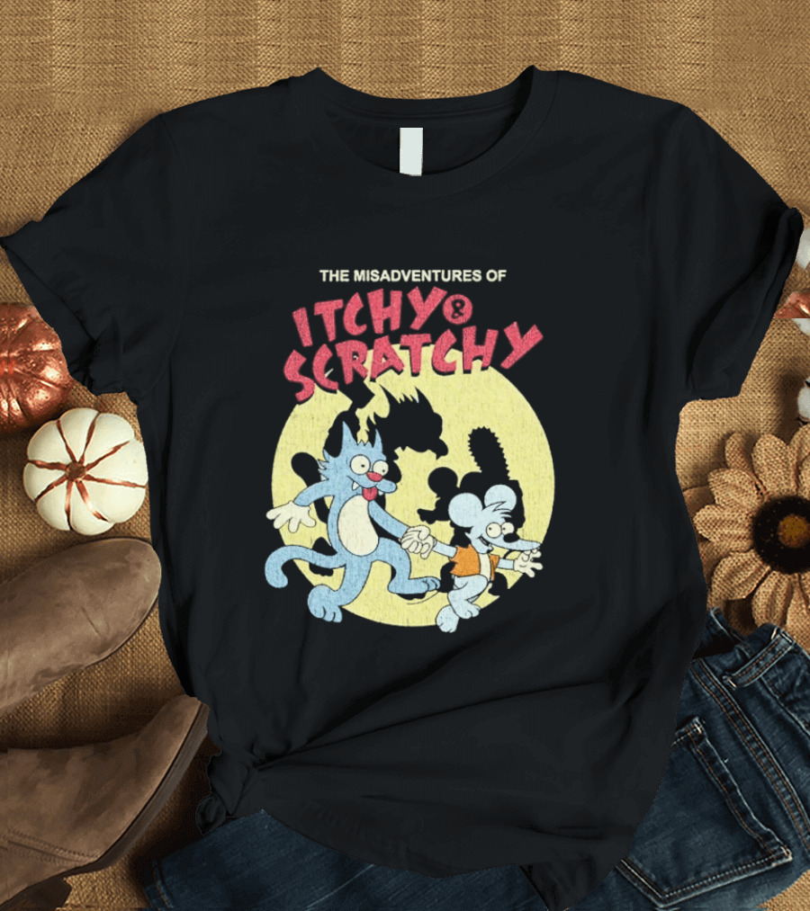 The Misadventures Of Itchy Scratchy Cartoon Characters T-Shirt