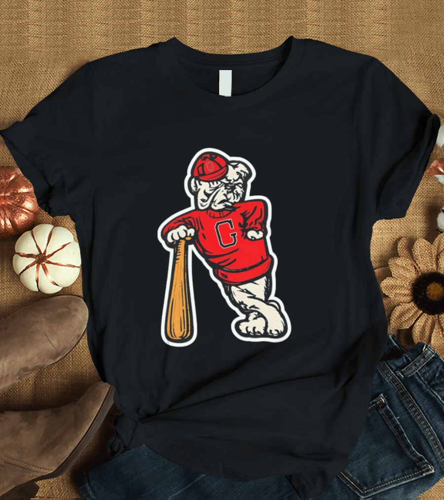 University Of Georgia Bulldogs Baseball Mascot Vintage Collegiatejára T-Shirt