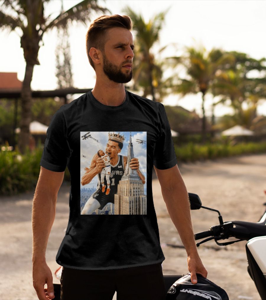 Victor Wembanyama Spurs Empire State Building Jalen Brunson Let's Go Spurs T-Shirt
