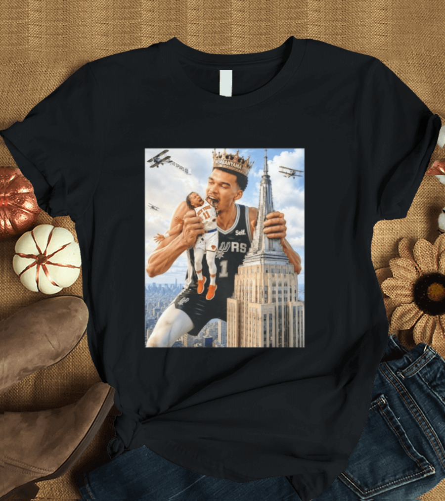Victor Wembanyama Spurs Empire State Building Jalen Brunson Let's Go Spurs T-Shirt