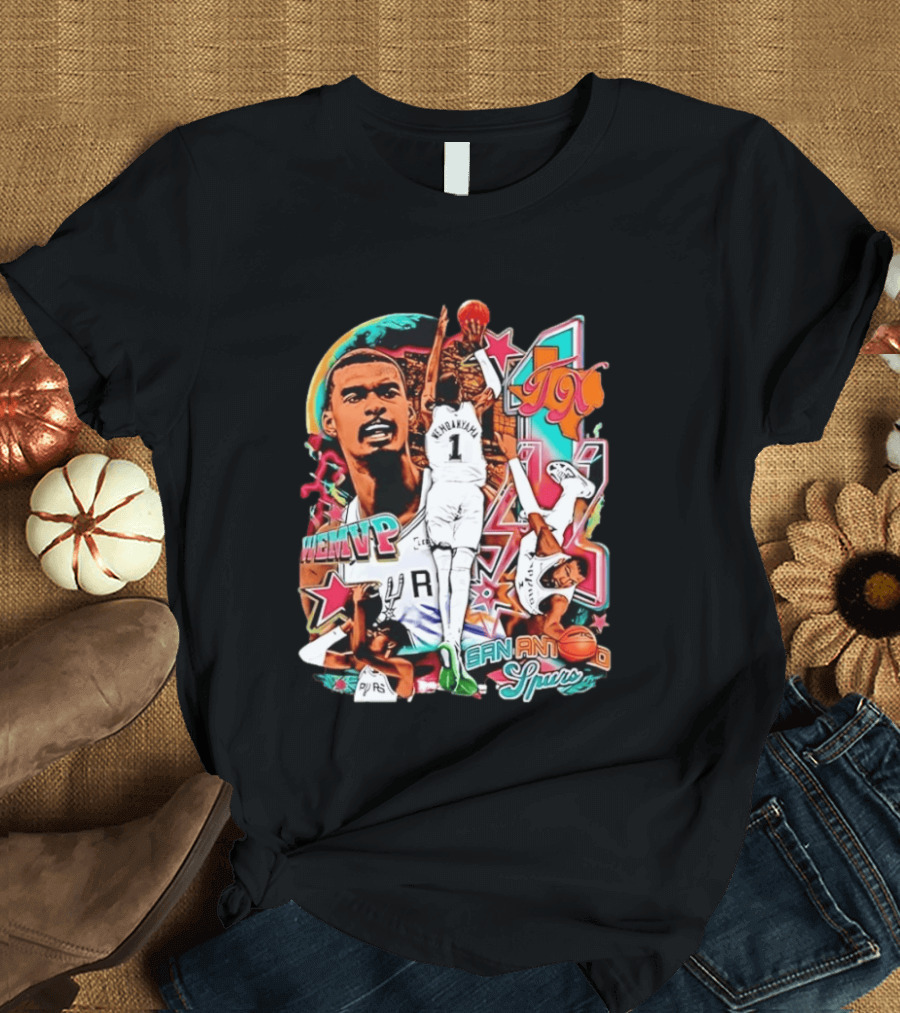 Wembanyama WEMVP San Antonio Spurs Basketball Action TX T-Shirt