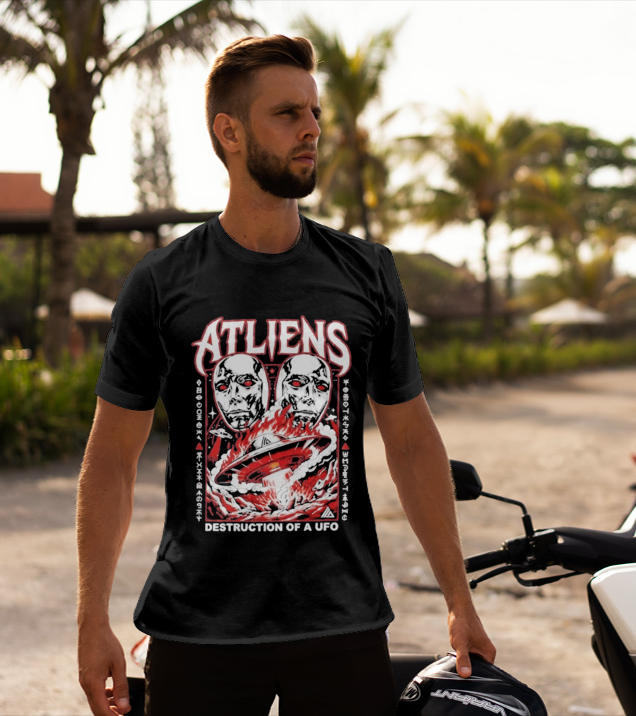 Atliens Room Six Destruction Of A UFO Attack Crew 4318 T-Shirt