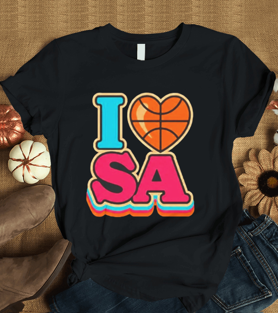 I Heart SA Basketball San Antonio Sports Fan Gear T-Shirt