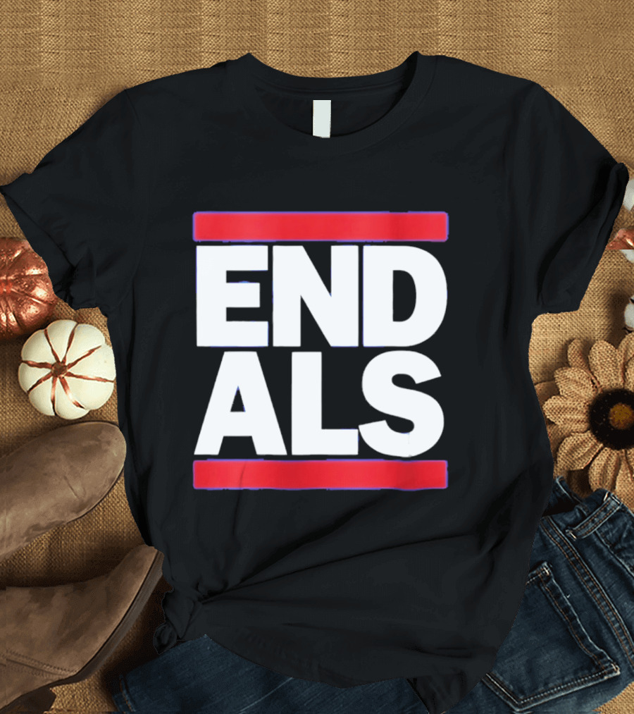 Chicago Cubs Lou Gehrig Day End ALS Campaign Red Blue T-Shirt